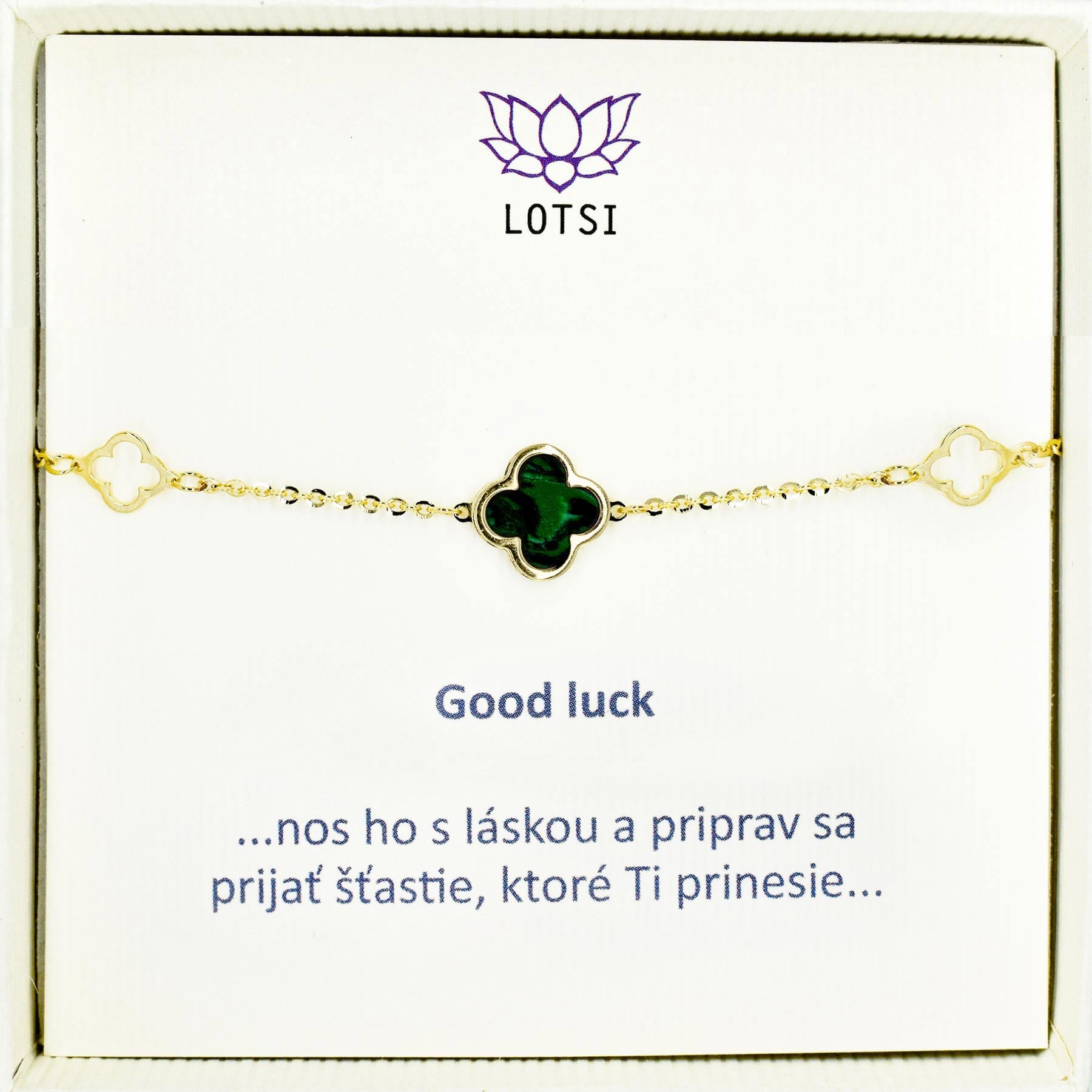 Zlatý náramok Good luck