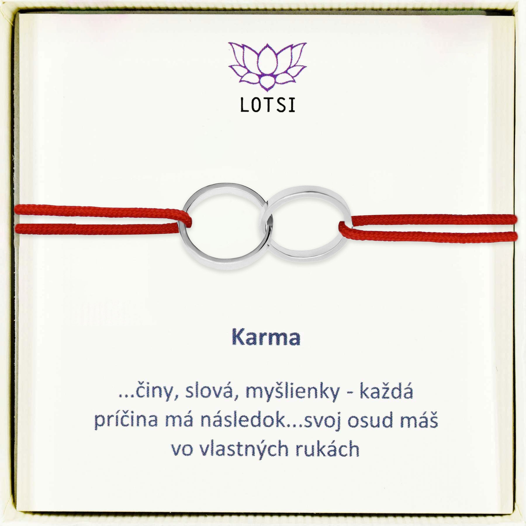 Strieborný náramok Karma