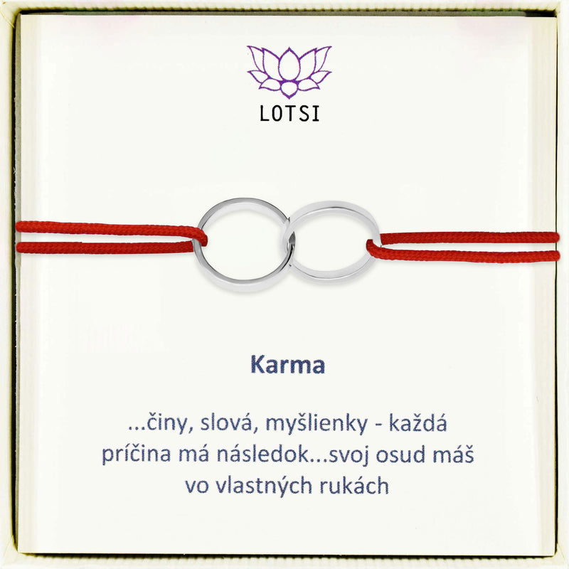 Strieborný náramok Karma