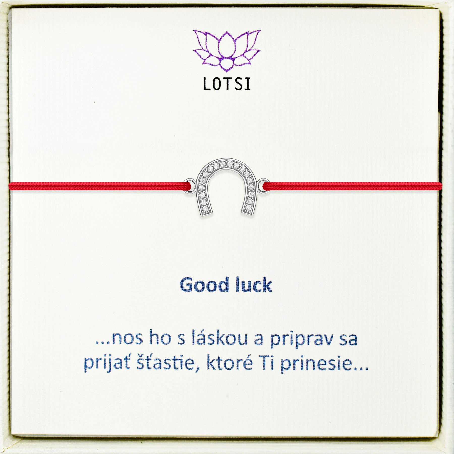 Strieborný náramok Good luck