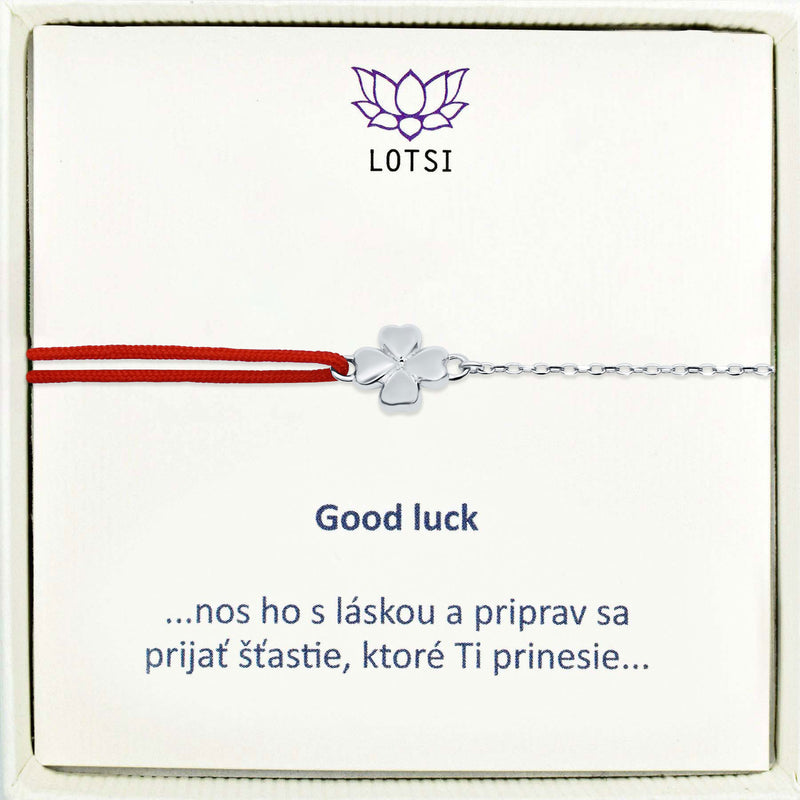 Strieborný náramok Good luck