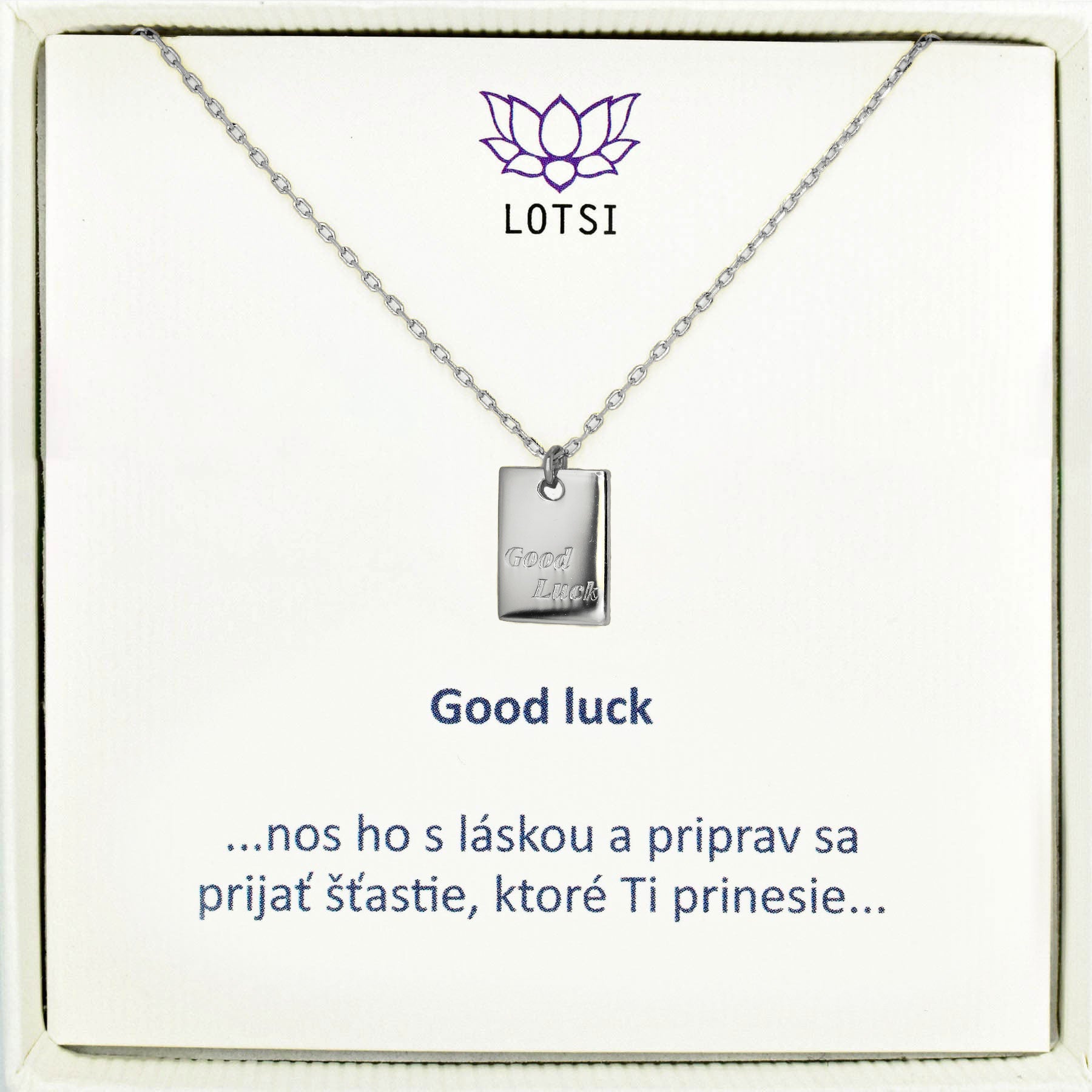 Strieborná retiazka Good luck
