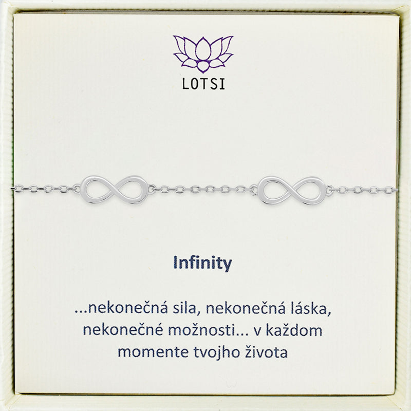Strieborný náramok Infinity