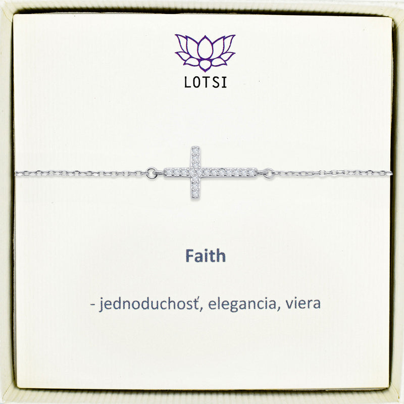Strieborný náramok Faith