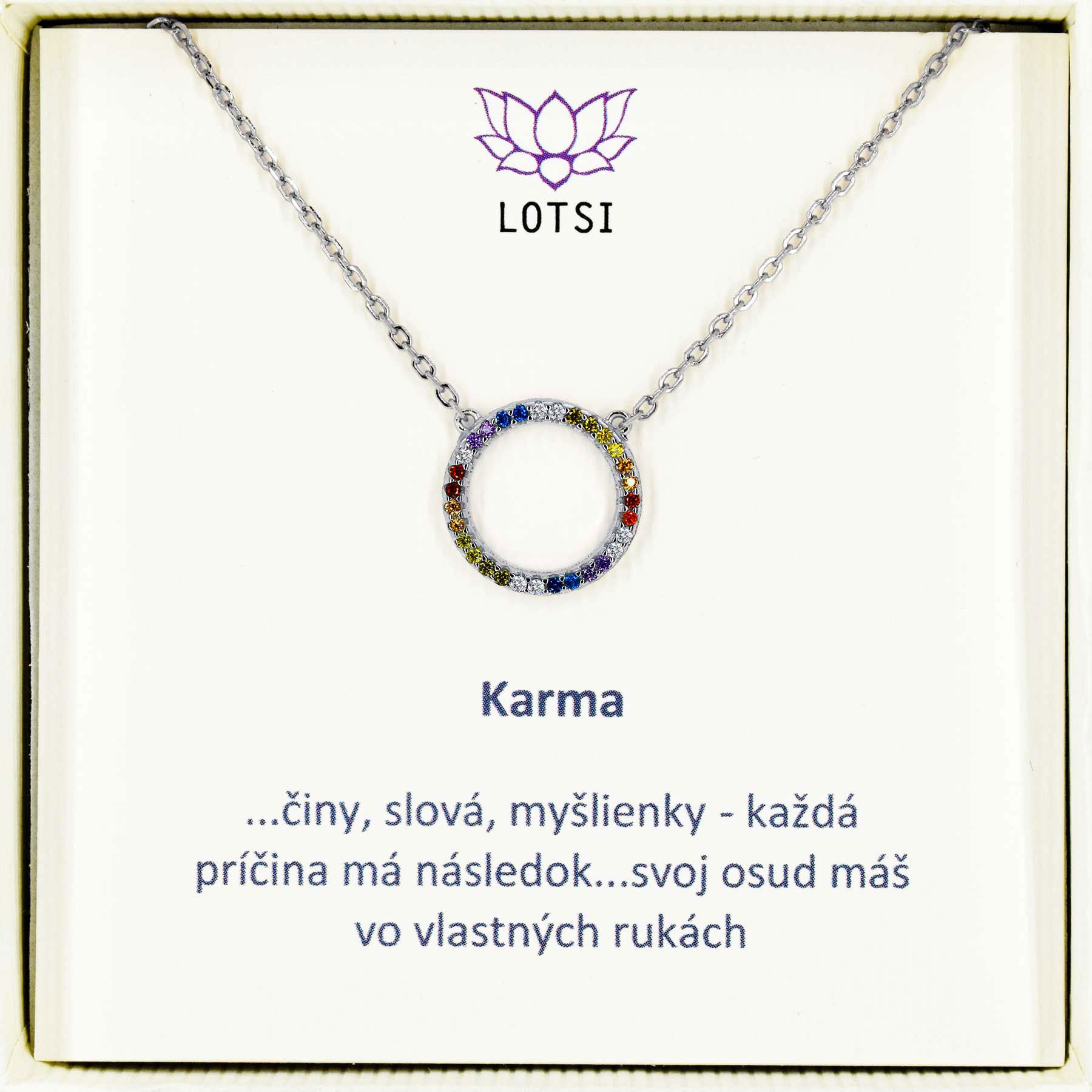 Stieborná retiazka Karma