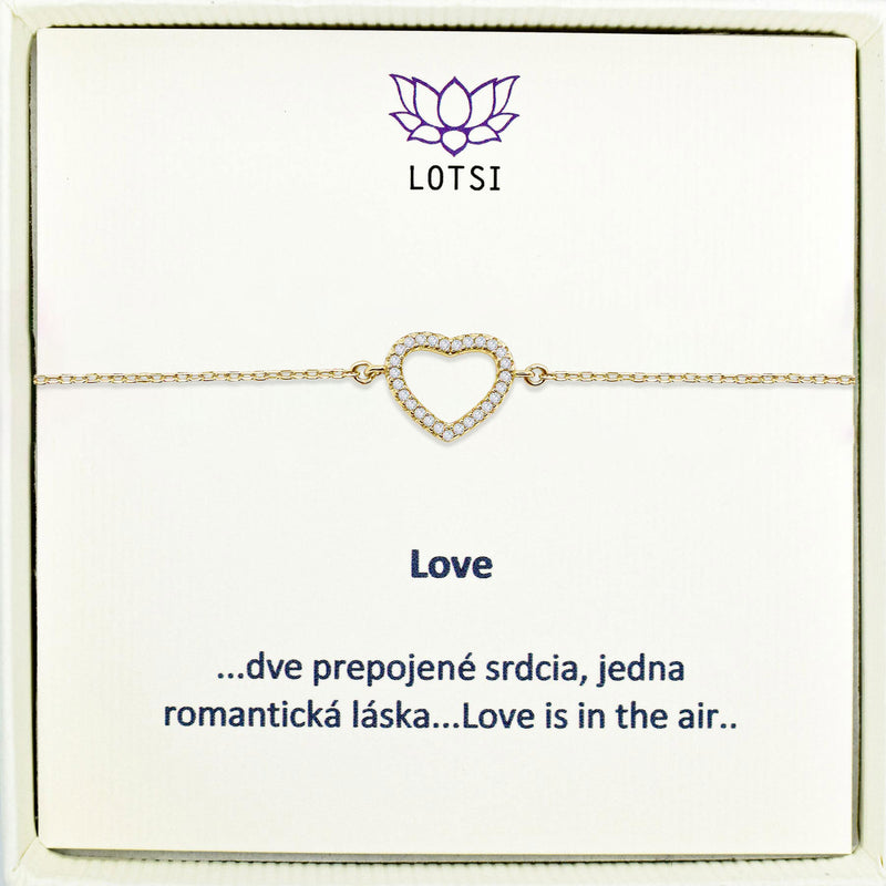 Strieborný náramok Love