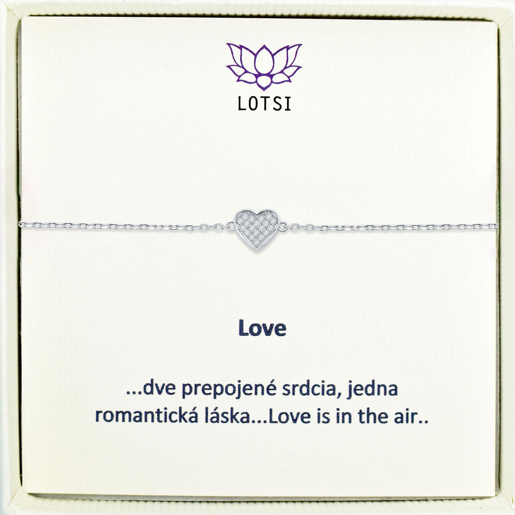 Strieborný náramok Love