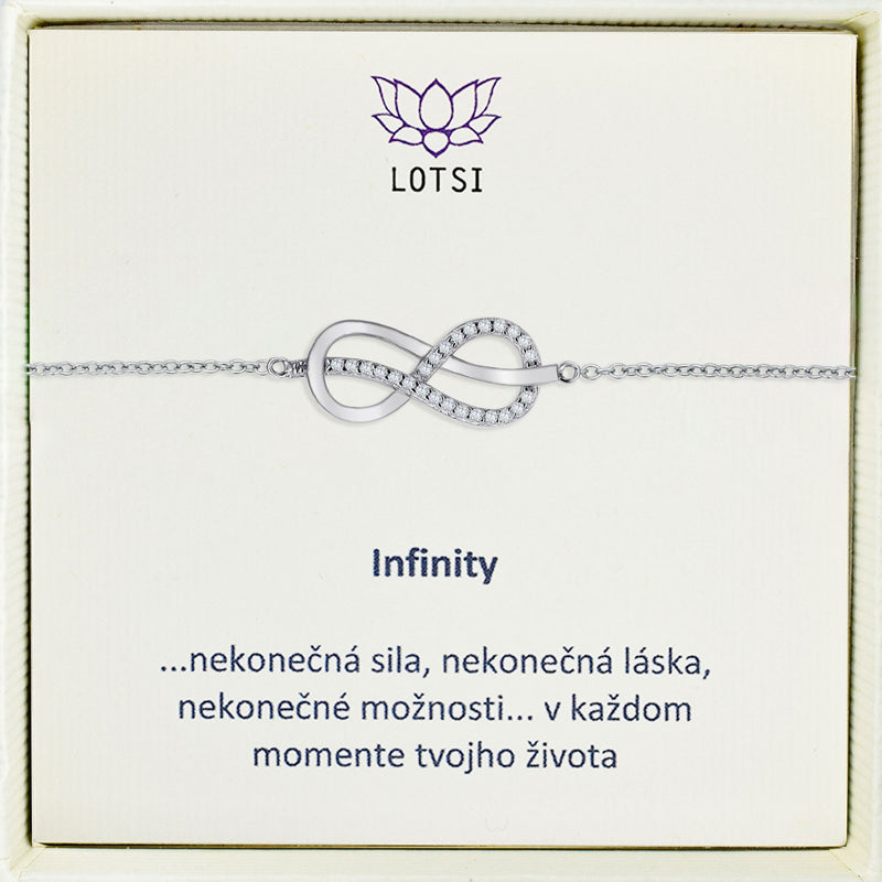 Strieborný náramok Infinity