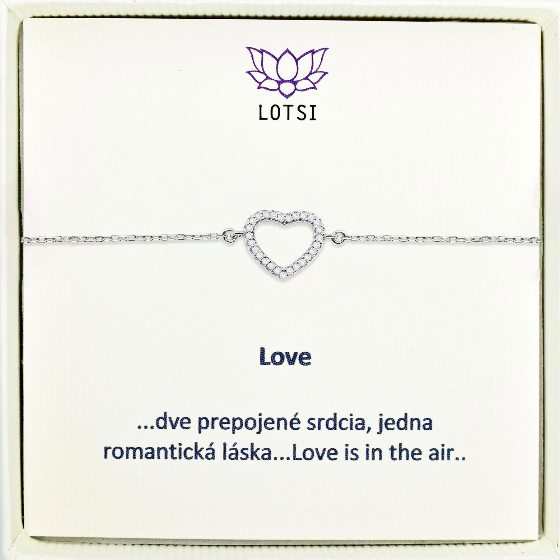 Strieborný náramok Love