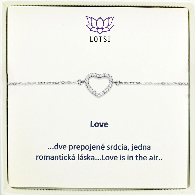 Strieborný náramok Love