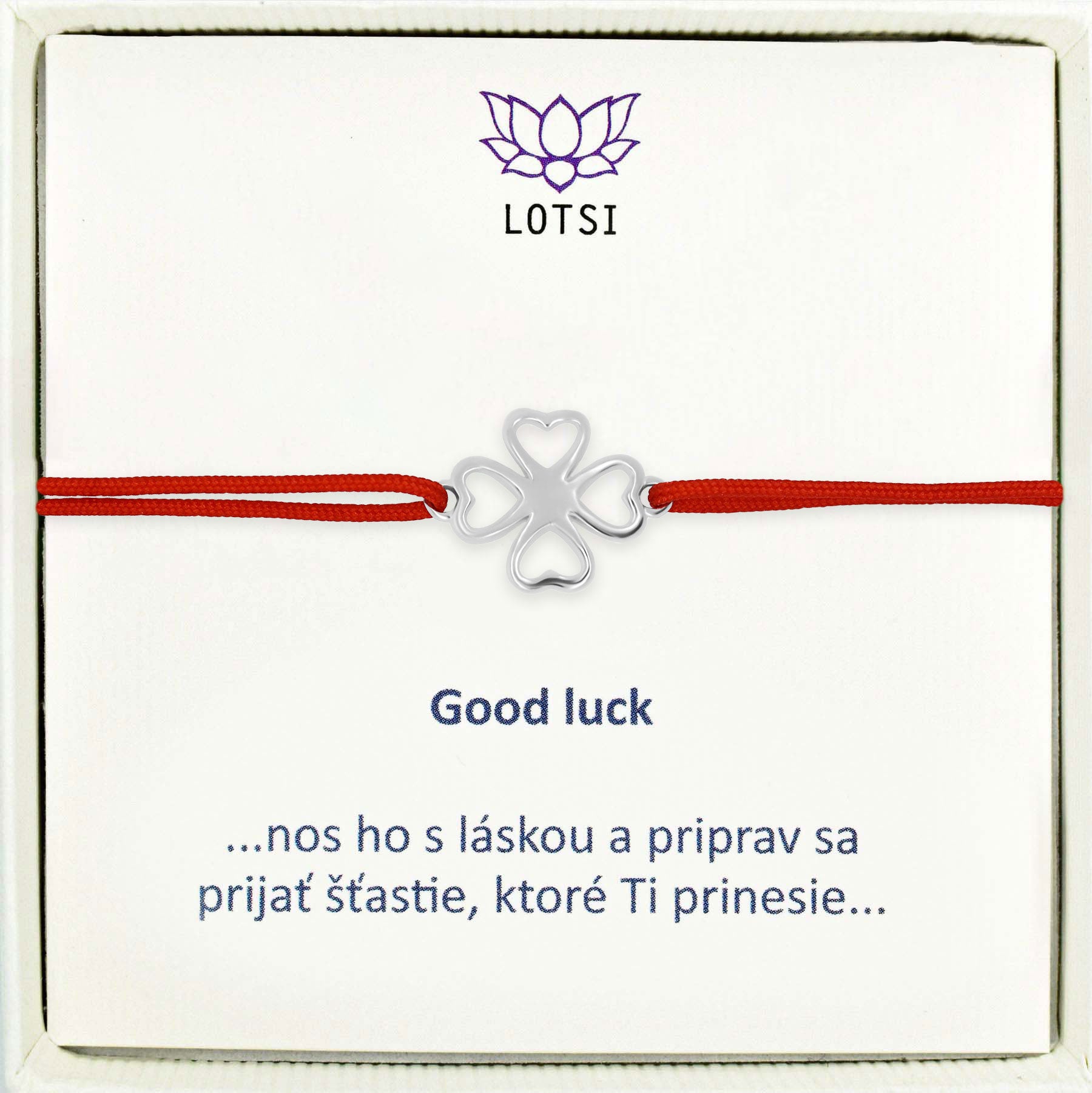 Strieborný náramok Good luck