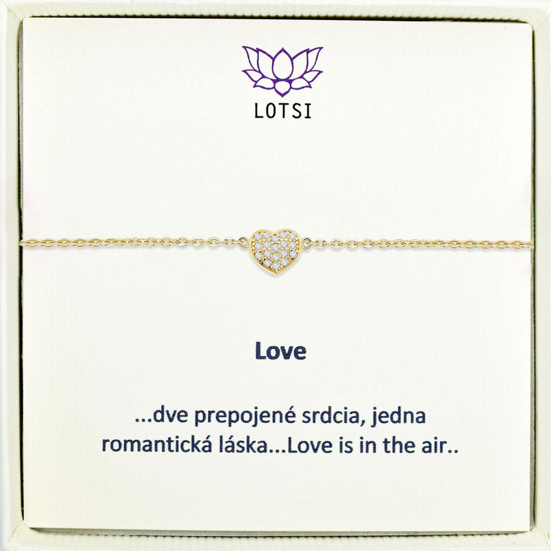 Strieborný náramok Love