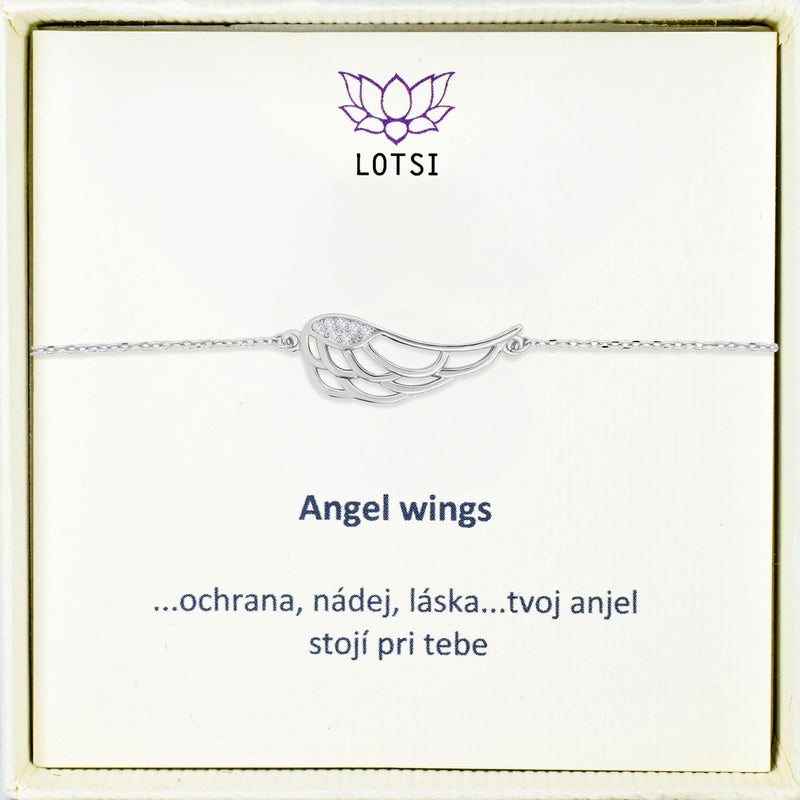 Strieborný náramok Angel wings