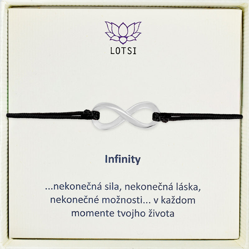 Strieborný náramok Infinity