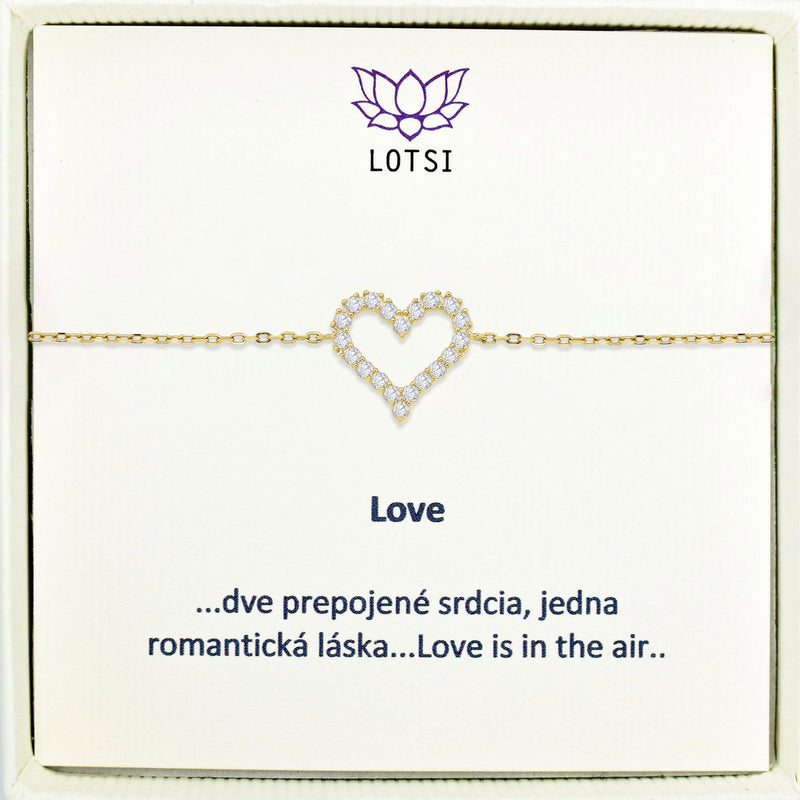 Strieborný náramok Love