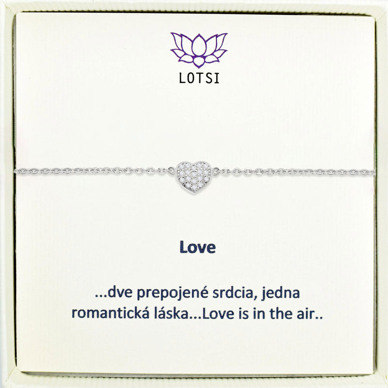 Strieborný náramok na nohu Love