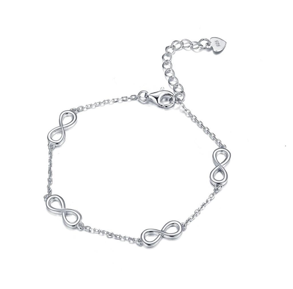 Strieborný náramok Infinity