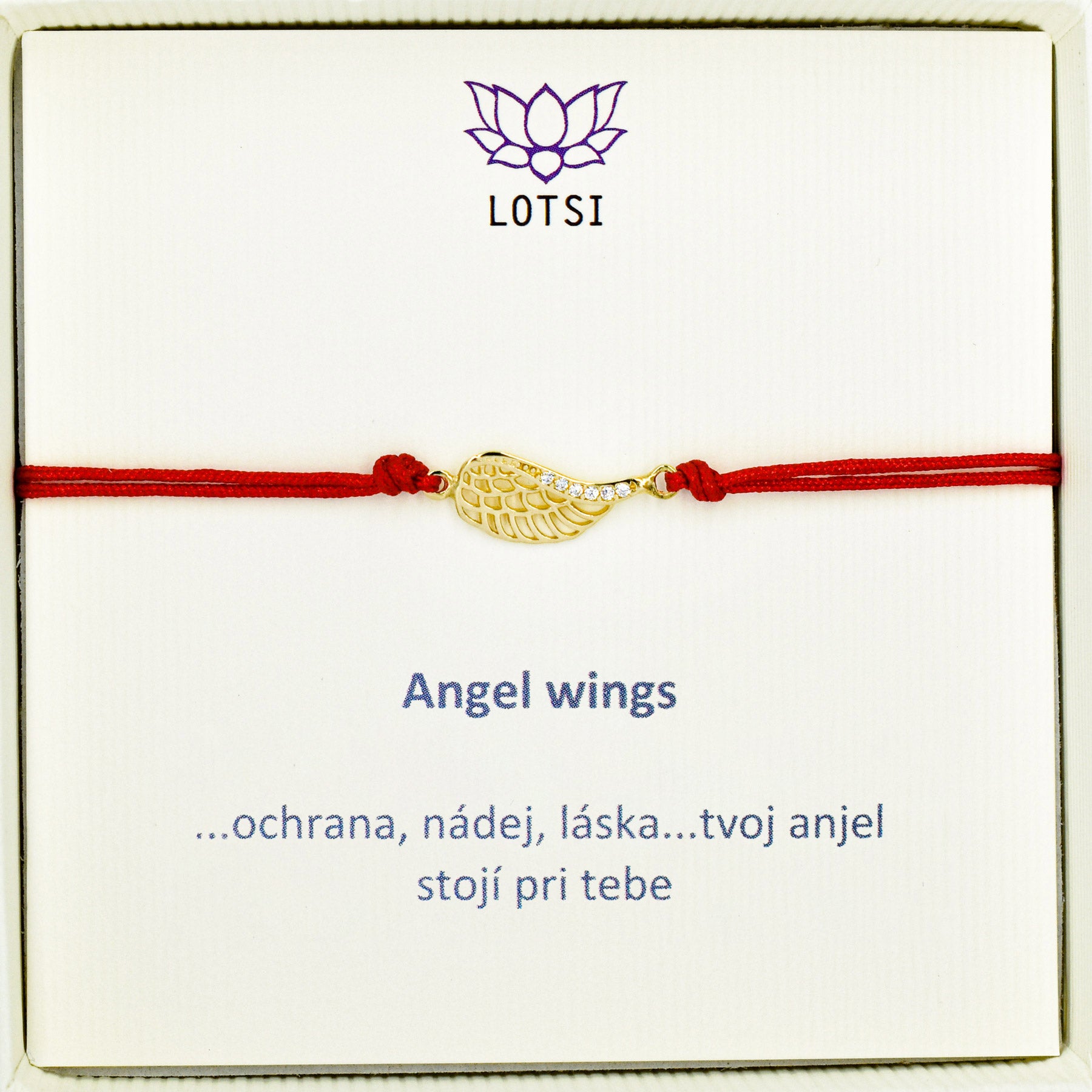 Zlatý náramok Angel wings