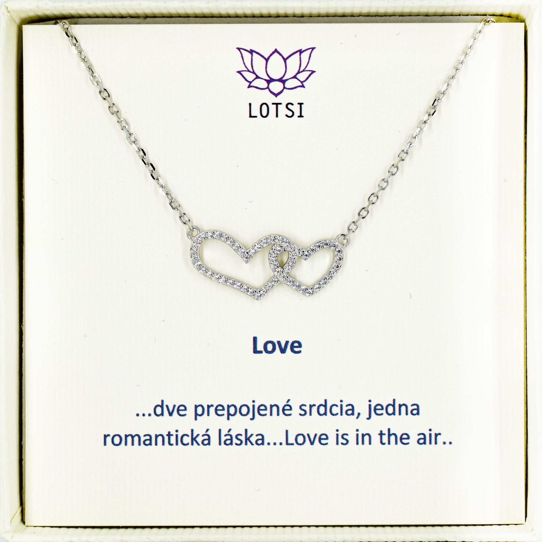 Strieborná retiazka Love