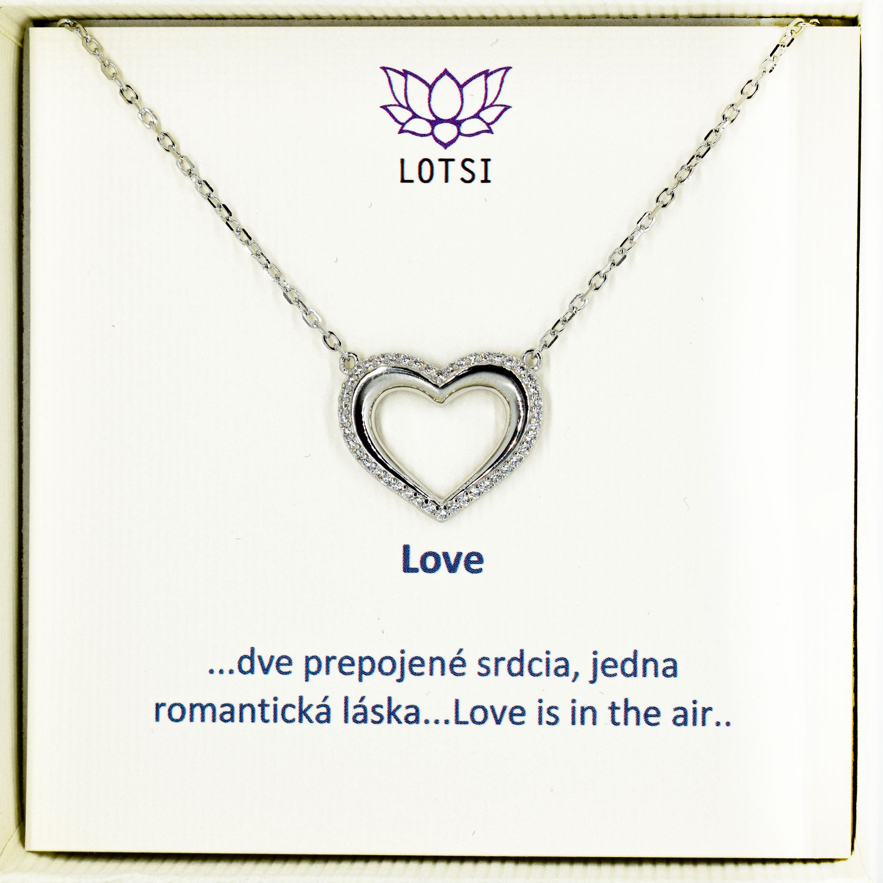 Strieborná retiazka Love