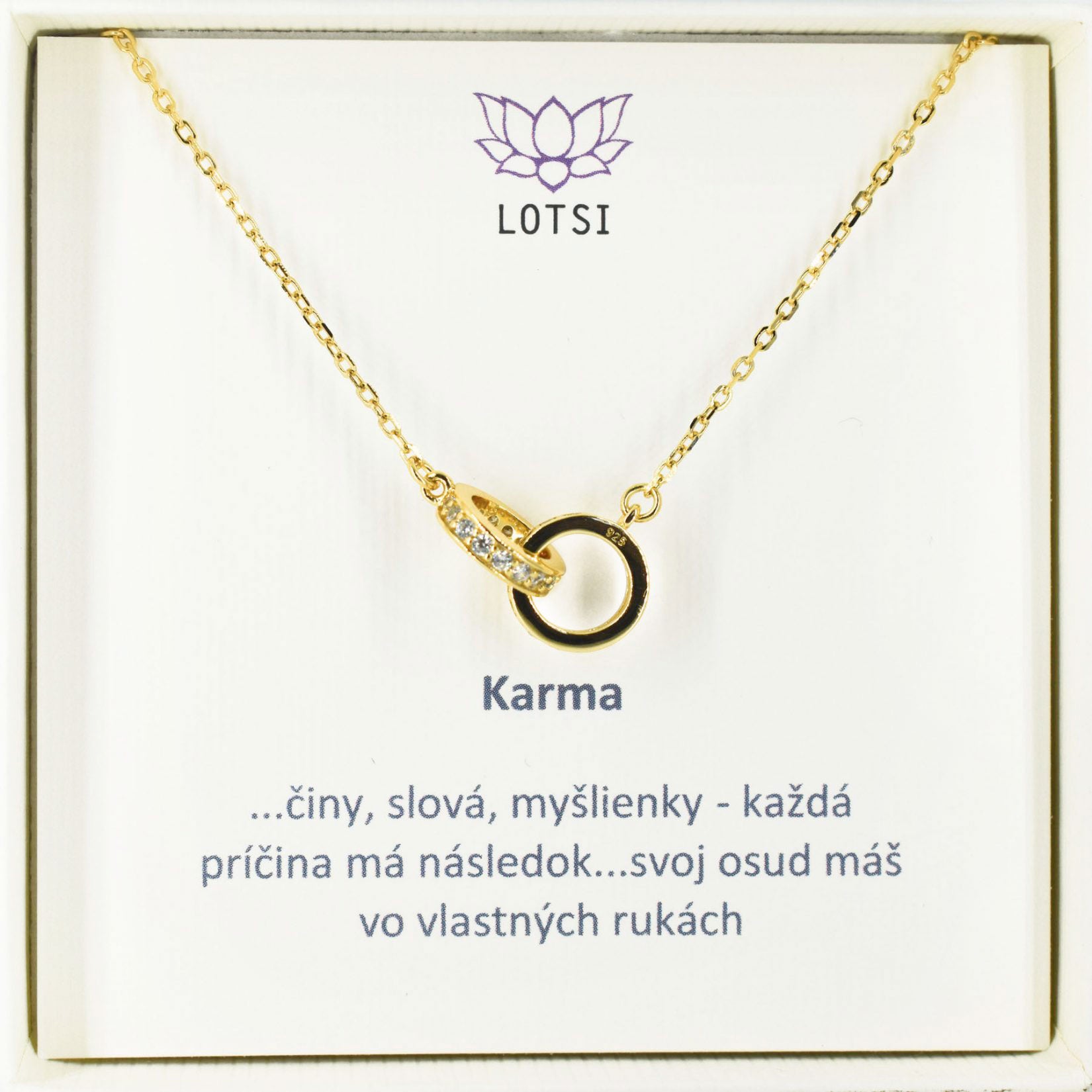 Strieborná retiazka Karma