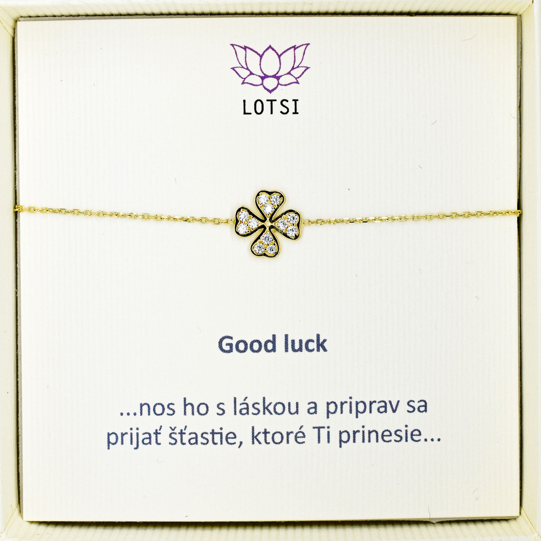 Zlatý náramok Good luck