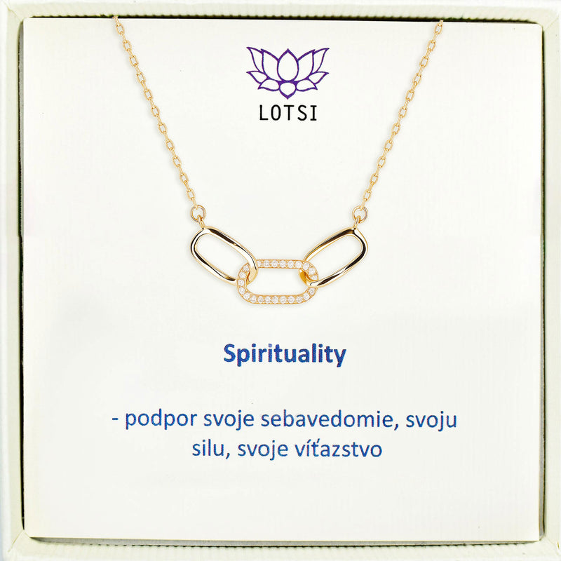 strieborna retiazka Spirituality s pozlatenim