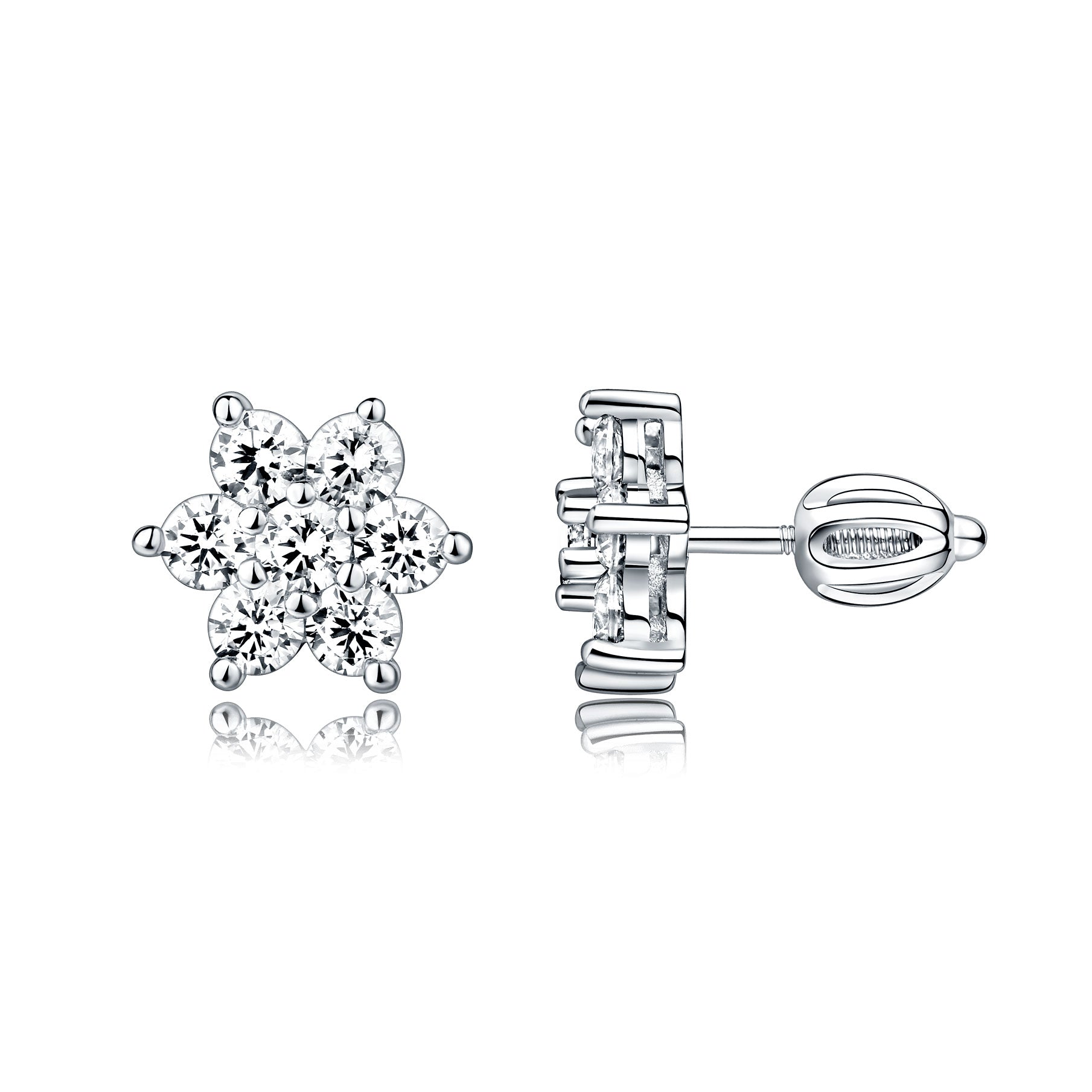 Strieborné šróbovacie náušnice