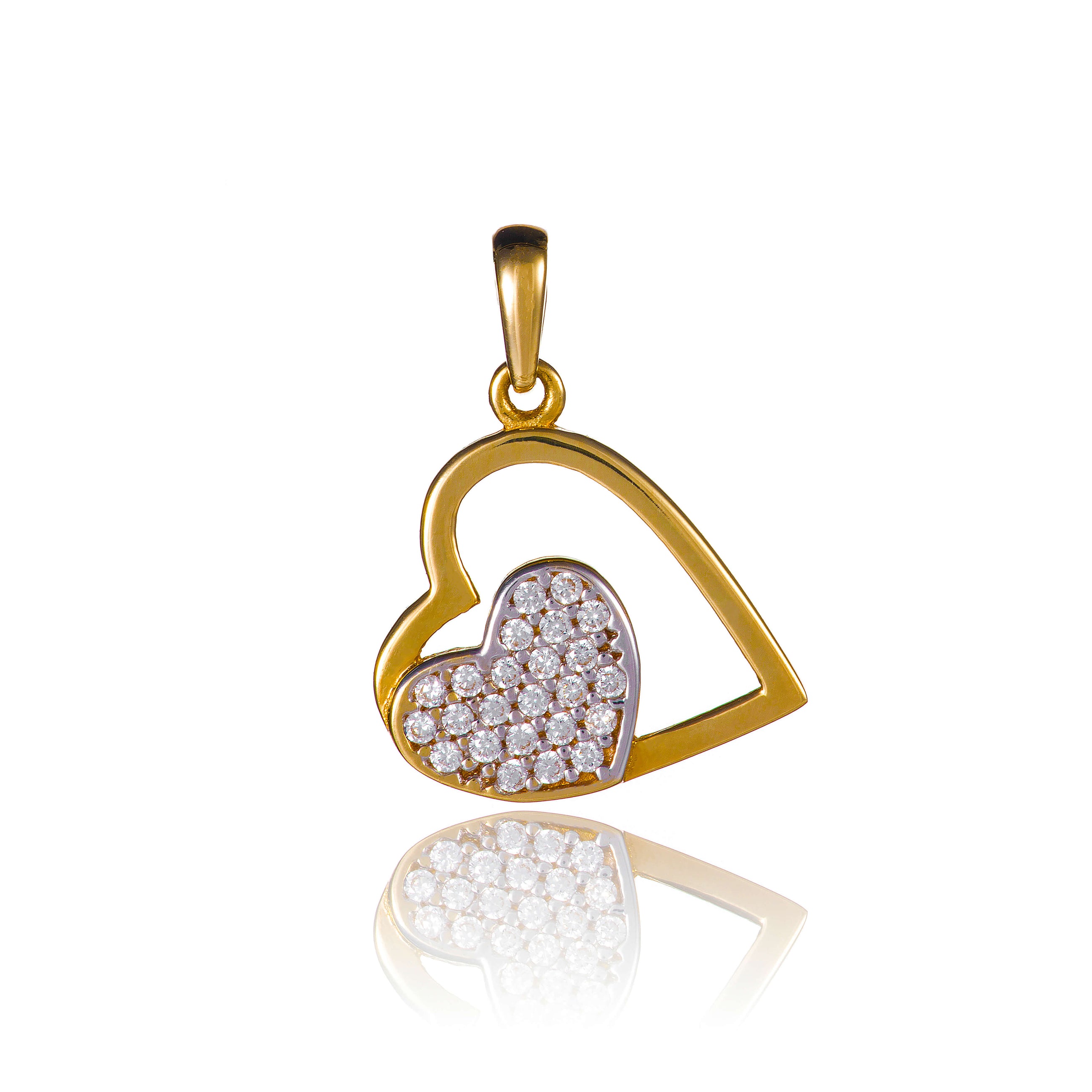 zlaty-damsky-privesok-srdiecko-s-mikrozirkonmi