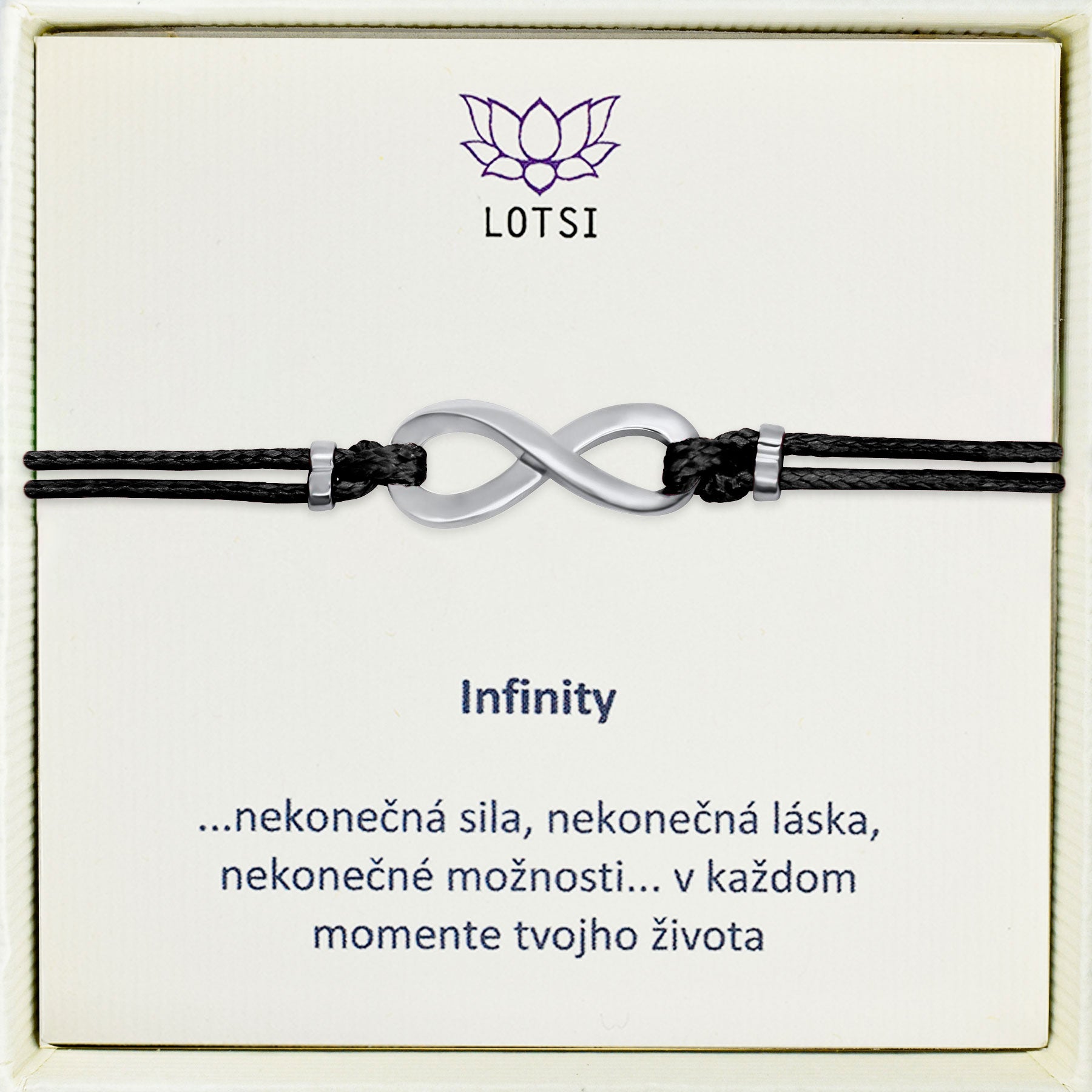 Strieborný náramok Infinity