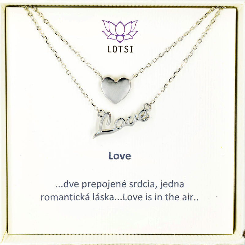 Strieborná retiazka Love
