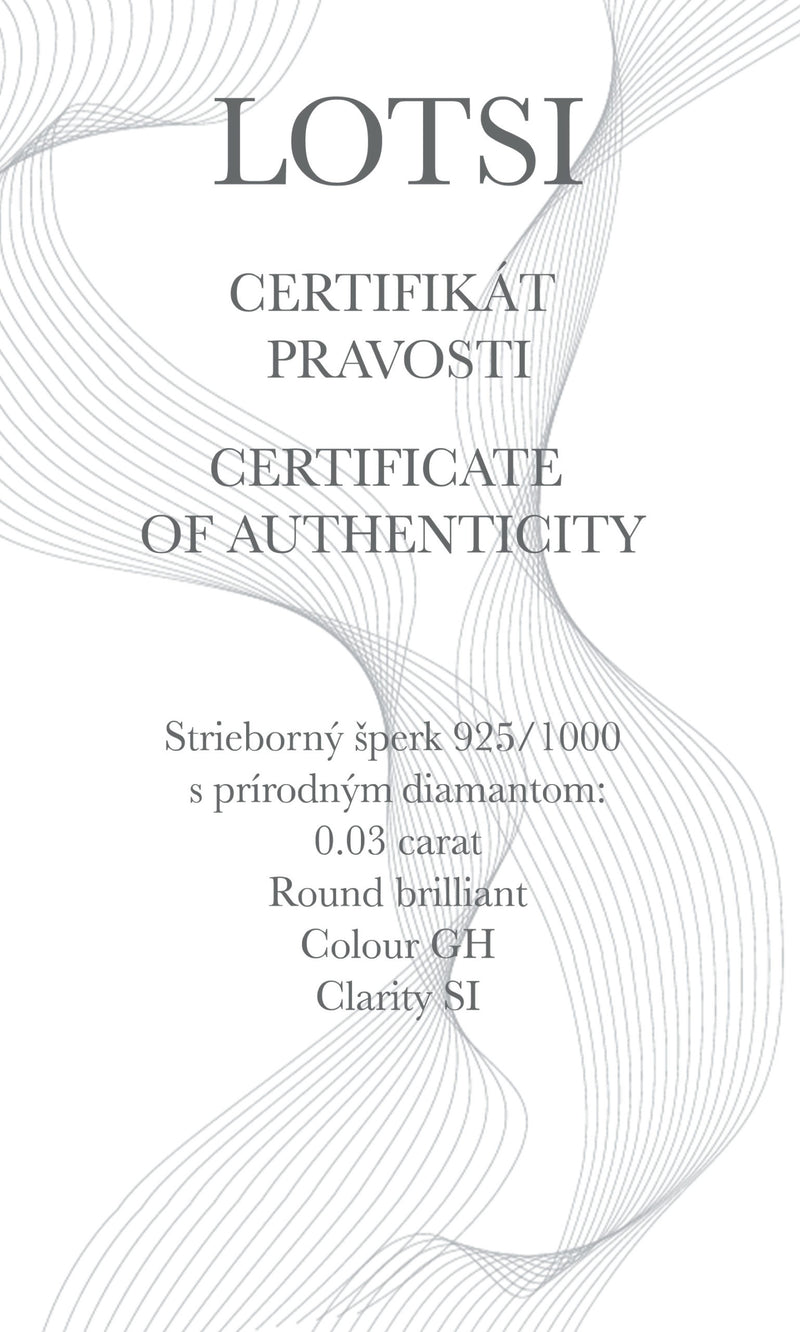 Strieborný náramok s diamantom