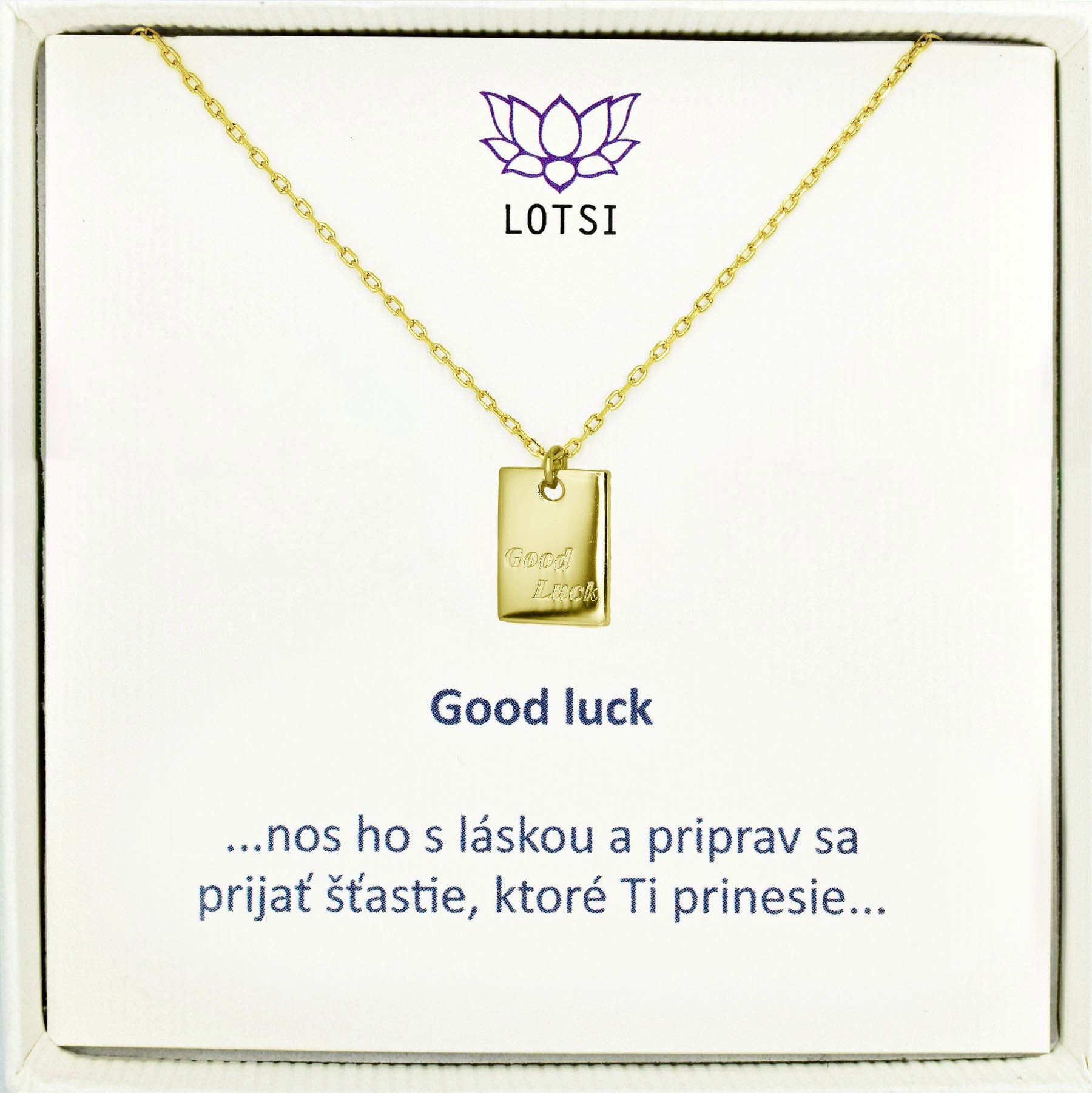 Strieborná retiazka Good luck